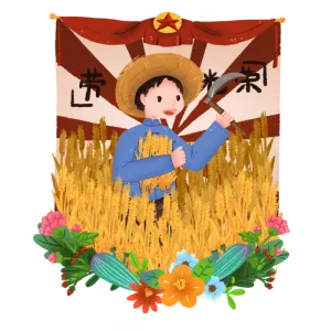 现代劳动人物之收割的人物免抠元