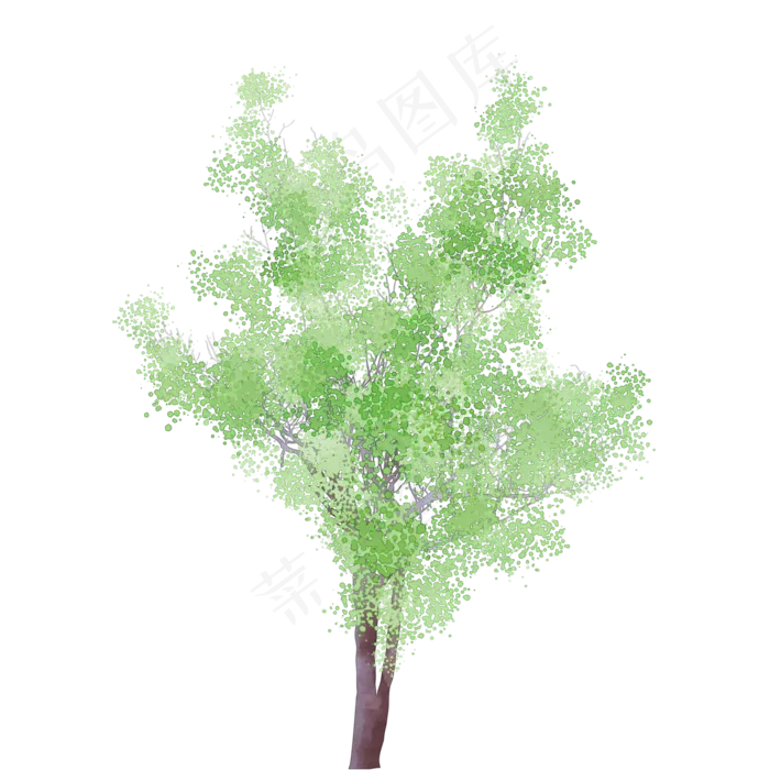 绿色树木水彩风免费下载(2000X2000(DPI:300))psd模版下载