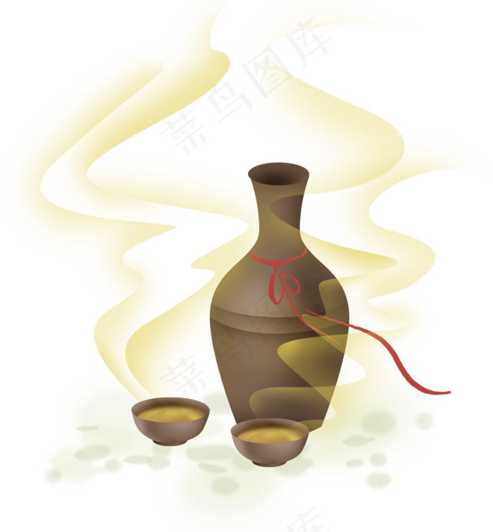 古风陶瓷酒壶和酒杯