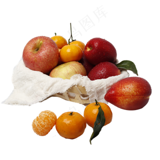 一堆新鲜的水果免抠图