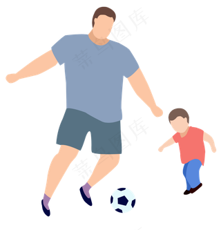 父子踢足球