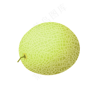 水果装饰图案绿色哈密瓜