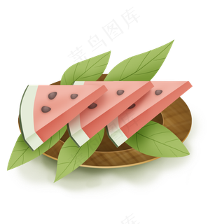 夏季一盘可口的西瓜