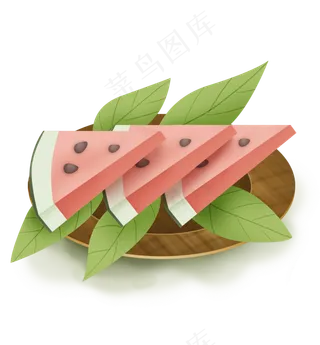 夏季一盘可口的西瓜