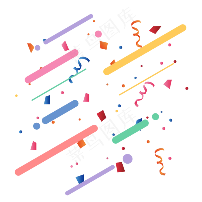 双十一漂浮彩带,免抠元素(4167*4167px 300 dpi )ai矢量模版下载