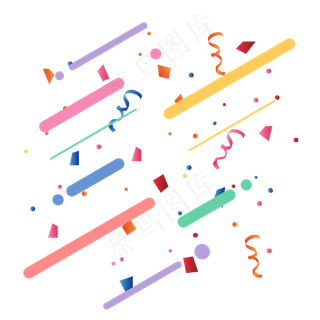 双十一漂浮彩带,免抠元素