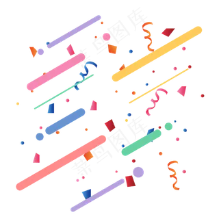 双十一漂浮彩带,免抠元素