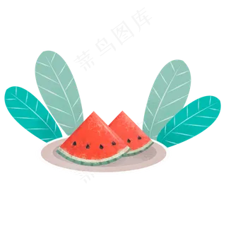 盘子里的两块西瓜