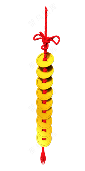 中国风铜钱中国结,免抠元素