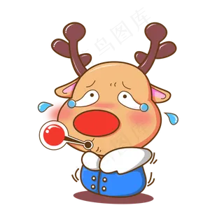 卡通可爱驯鹿,免抠元素