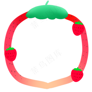 红色草莓水果边框