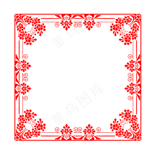 中国喜庆红色边框,免抠元素