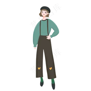 手绘卡通矢量简约3.8女生节小清新,免抠元素