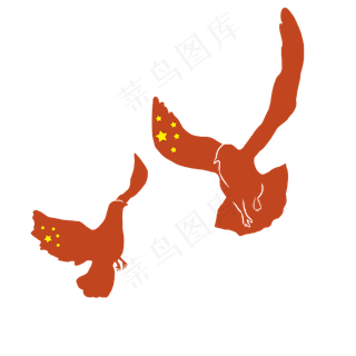 和平鸽剪影红色电商