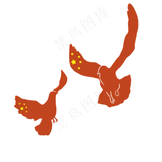 和平鸽剪影红色电商