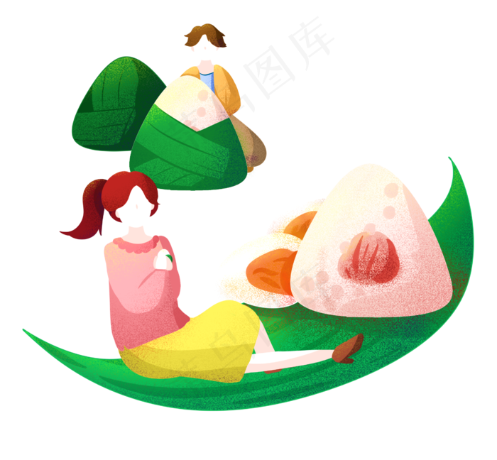 吃粽子扁平女孩