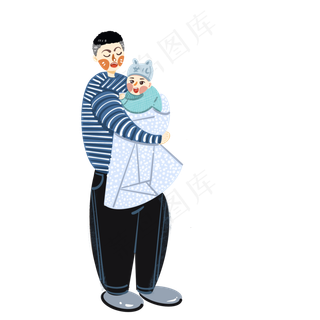 父亲节爸爸抱着孩子