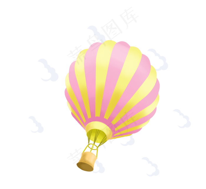 扁平彩色热气球,免抠元素(1200*1200px 300 dpi )psd模版下载