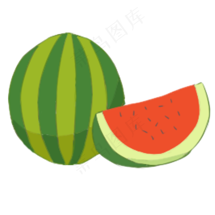 手绘水果西瓜设计图