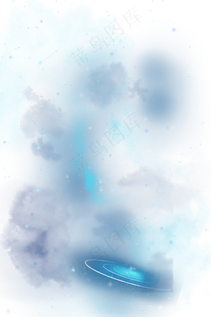 梦幻星空蓝色银河系,免抠元素