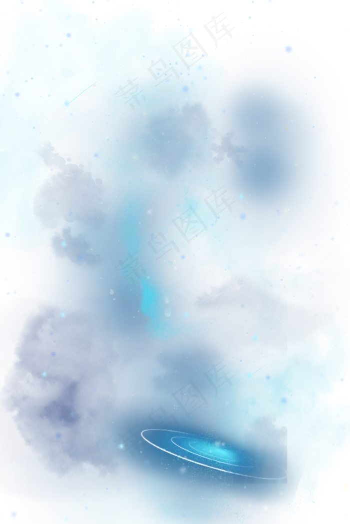 梦幻星空蓝色银河系,免抠元素(3545*5315px 300 dpi )psd模版下载