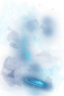梦幻星空蓝色银河系,免抠元素