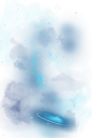 梦幻星空蓝色银河系,免抠元素