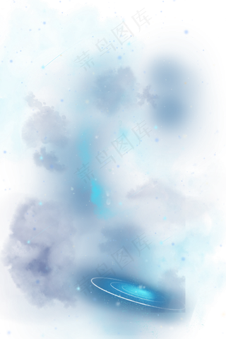 梦幻星空蓝色银河系,免抠元素