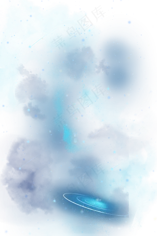 梦幻星空蓝色银河系,免抠元素