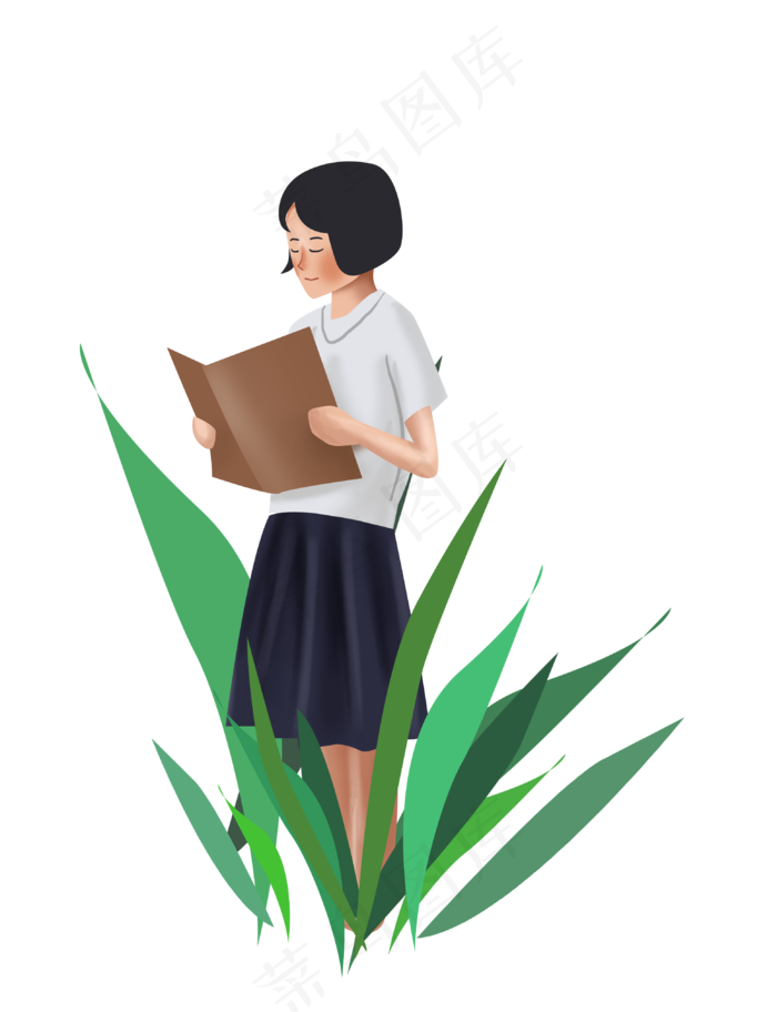 高考野外阅读的女孩(3101X4039(DPI:300))psd模版下载