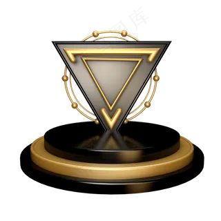 淘宝天猫电商黑金舞台装饰C4D立体,免抠元素