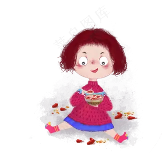 鼠年腊八粥可爱少女PNG春节过年,免抠元素