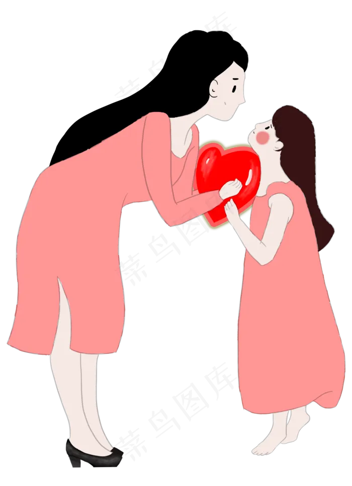 创意可爱母亲节母亲女儿