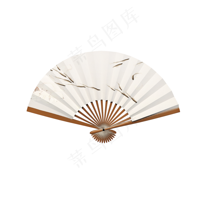 山水画折扇(2000X2000(DPI:300))psd模版下载
