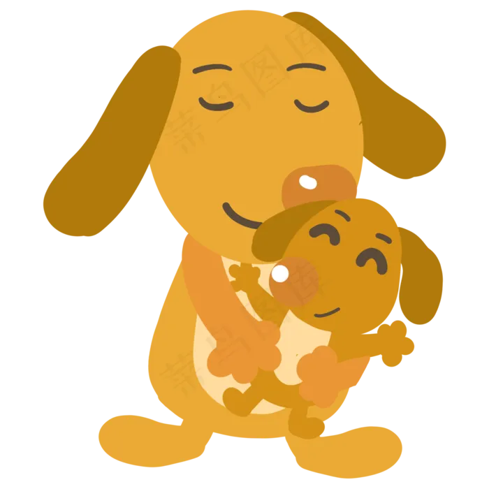 母亲节拥抱的小狗母子(2000X2000(DPI:300))psd模版下载