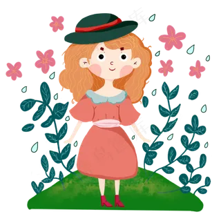 清明节踏青出游的女孩