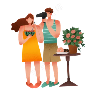 夏日吃西瓜水果