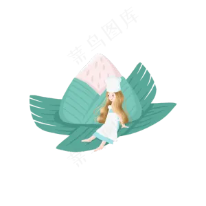 端午节的粽子和女孩