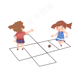 卡通六一儿童节小孩子玩游戏