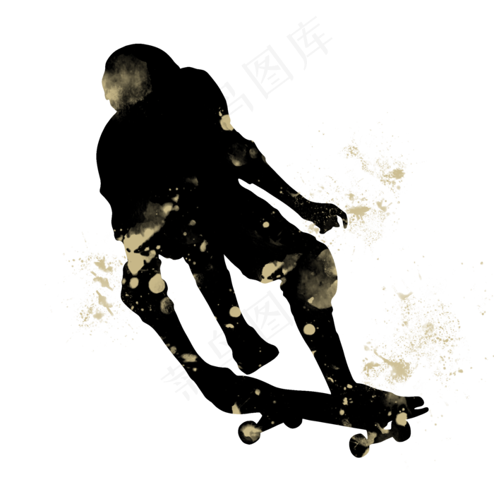 开学季滑板社团招新剪影,免抠元素(2000X2000(DPI:300))psd模版下载