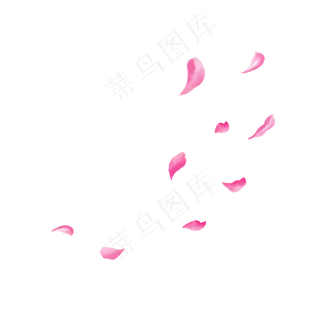 桃花花瓣七夕情人节日鲜花飘落装,免抠元素