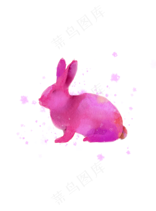 手绘水彩动物十二生肖兔