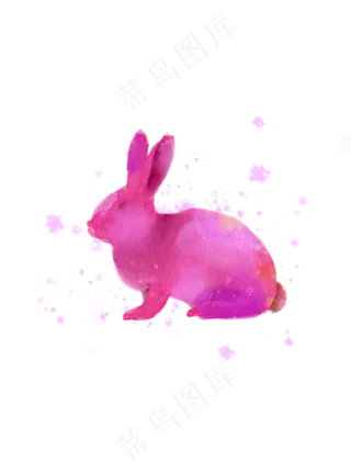 手绘水彩动物十二生肖兔