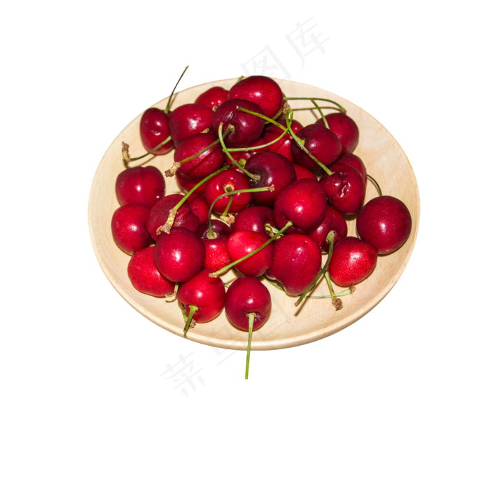 木盘上的红色樱桃(2000X2000(DPI:300))