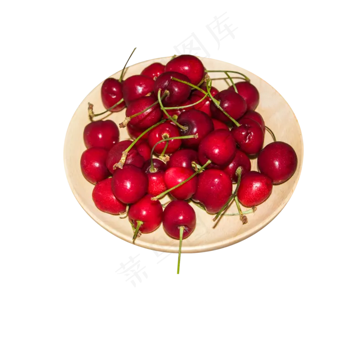 木盘上的红色樱桃(2000X2000(DPI:300))