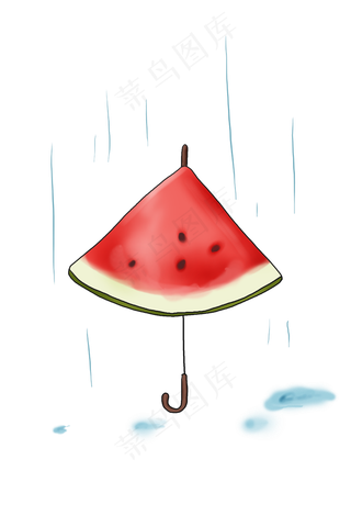 夏季水果手绘西瓜雨伞