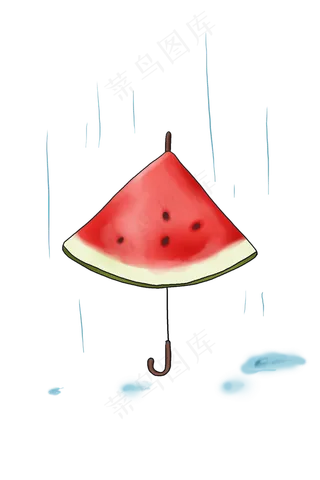 夏季水果手绘西瓜雨伞
