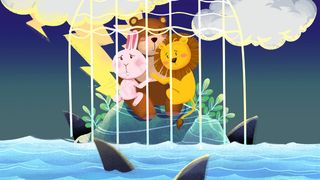 蓝色系卡通手绘风保护动物配图