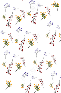 手绘花草底纹