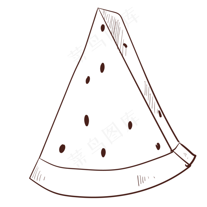 线描水果西瓜块